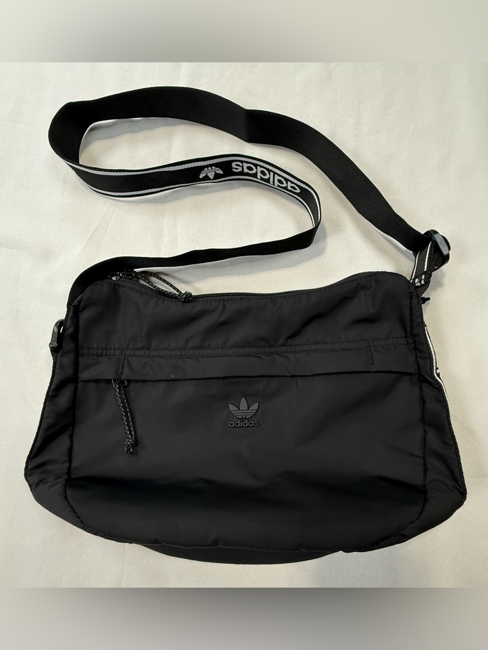 Adidas Black Nylon Bag with Branded Strap